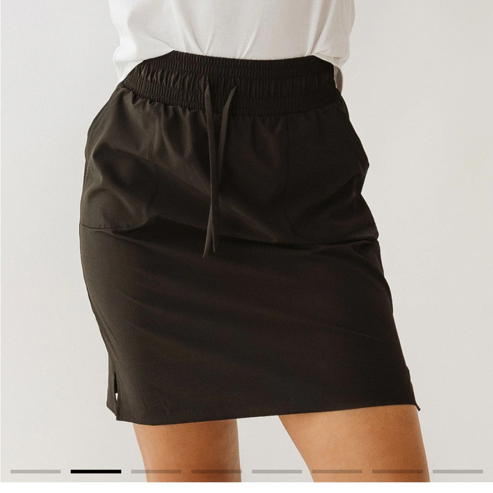 Albion Black Drawstring Pencil Skirt